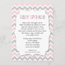 ピンクの灰色のベビーはベビーシャワーの招待振りかけましたり/女の子の 招待状