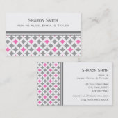 ピンクの灰色の円パターンお母さんのテレホンカード コーリングカード (正面/裏面)