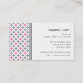 ピンクの灰色の円パターンお母さんのテレホンカード コーリングカード (裏面)