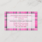 ピンクの灰色の格子縞のタータンチェック 名刺 (裏面)