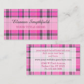 ピンクの灰色の格子縞のタータンチェック 名刺 (正面/裏面)