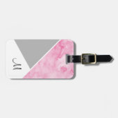 ピンクの灰色の白の色のブロック ラゲッジタグ (正面横)