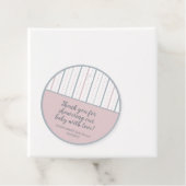 ピンクの灰色の白ストライプのと赤点々のあるちゃんシャワー フェイバータグ (インサイチュ)