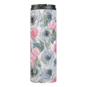 ピンクの灰色の花の名前を追加カスタム贈り物 タンブラー (裏面)