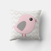 ピンクの灰色の鳥の子供部屋の装飾用クッション クッション (裏面)