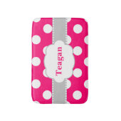 ピンクの灰色はモノグラムのバス・マットに点を打ちます バスマット (正面縦)