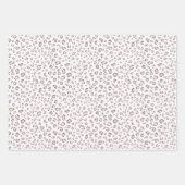 ピンクの灰色ヒョウの斑点とプレイド ラッピングペーパーシート (正面2)