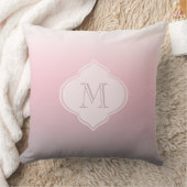 ピンクの灰色白のグラデーションなモノグラム クッション (ブランケット)