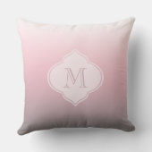 ピンクの灰色白のグラデーションなモノグラム クッション (裏面)