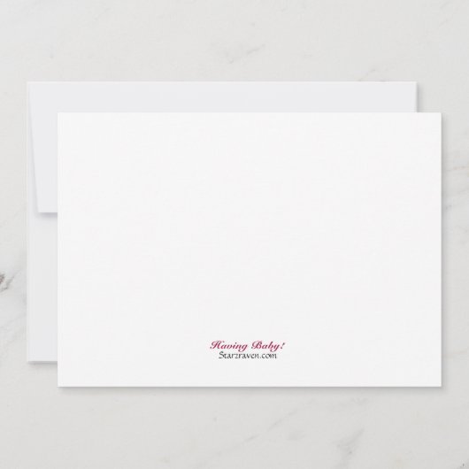 ピンクの点々のあるおもしろい誕生のお知らせ 案内状 (裏面)