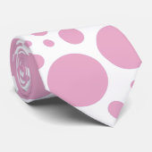 ピンクの点のタイ ネクタイ (ロール)