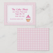 ピンクの点検のケーキの店のパン屋のベーカリーの名刺 名刺 (正面/裏面)