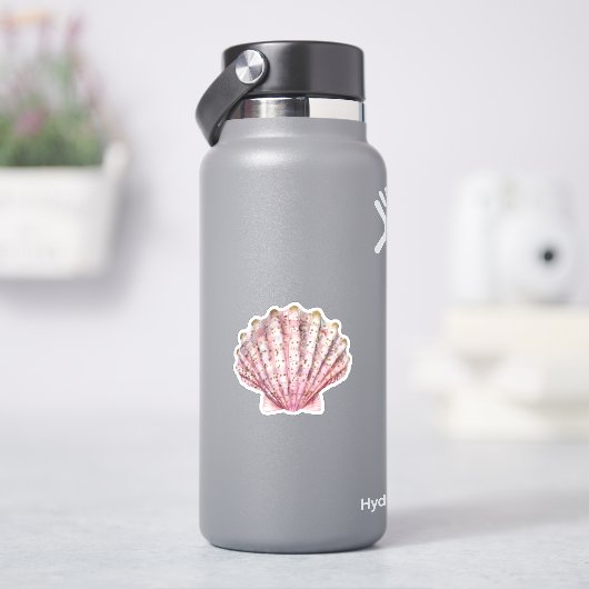 ピンクの無脊椎動物の貝殻 シール (HydroFlask)