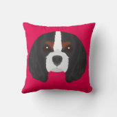 ピンクの無頓着なチャールズ王スパニエル犬 クッション (裏面)