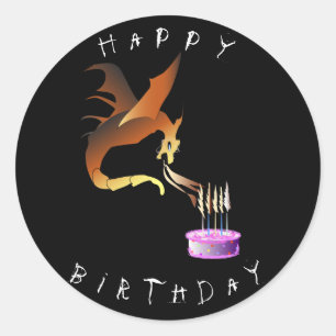 ピンクの照明の誕生日キャンドル ラウンドシール