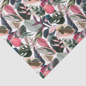 ピンクの熱帯の変化した観葉植物のパターン 薄葉紙 (詳細)