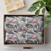 ピンクの熱帯の変化した観葉植物のパターン 薄葉紙 (ギフト)