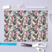 ピンクの熱帯の変化した観葉植物のパターン 薄葉紙 (クラフト)