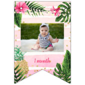 ピンクの熱帯の月刊写真集の旗 バンティングフラッグ (第2の旗)