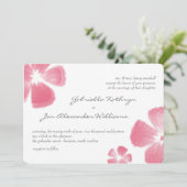 ピンクの熱帯の水彩の花の結婚式 招待状 (スタンド正面)