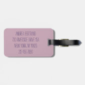 ピンクの熱帯の目的地の結婚式の花嫁 ラゲッジタグ (裏面横)