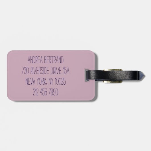 ピンクの熱帯の目的地の結婚式の花嫁 ラゲッジタグ (裏面横)