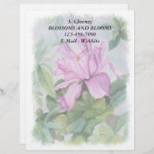 ピンクの熱帯オーキッドのカスタマイズ可能なレターヘッド レターヘッド (正面/裏面)