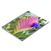 ピンクの熱帯クイル植物フローラ ノートブック (左側)