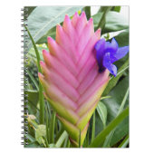 ピンクの熱帯クイル植物フローラ ノートブック (正面)