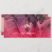 ピンクの熱帯グリッターパイナップルギフト券 (正面/裏面)