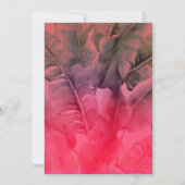 ピンクの熱帯グリッターパイナップルルアウ(ハワイ式宴会)スウィート16 招待状 (裏面)