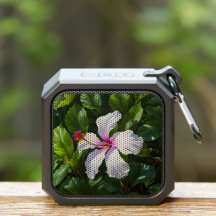 ピンクの熱帯ハイビスカスフラワーアートスピーカー