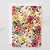 ピンクの熱帯ハイビスカスフラワーズミントブライダルシャワー 招待状 (裏面)