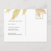 ピンクの熱帯ビーチチェア移動 案内ポストカード (裏面)