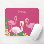 ピンクの熱帯ピンクのフラミンゴ マウスパッド (マウス)