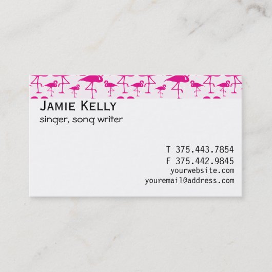 ピンクの熱帯ピンクのフラミンゴ 名刺 (正面)