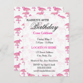 ピンクの熱帯フラミンゴバースデーパーティ招待状 招待状 (正面/裏面)