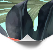 ピンクの熱帯フラミンゴ ポスター (コーナー)