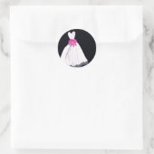 ピンクの熱帯フラワーブーケのウェディングドレス ラウンドシール (バッグ)