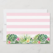 ピンクの熱帯フローラガールズビーチパーティー写真 サンキューカード (裏面)