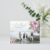 ピンクの熱帯フローラメレカリキマカクリスマス シーズンカード (スタンド正面)