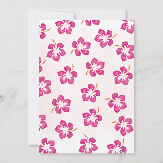 ピンクの熱帯フローラ夏パーティー 招待状 (裏面)
