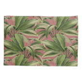 ピンクの熱帯ヤシ 枕カバー (裏面-左)