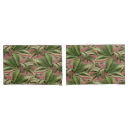 ピンクの熱帯ヤシ 枕カバー