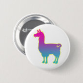 ピンクの熱帯ラマボタン 缶バッジ (正面&裏面)