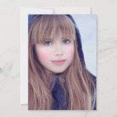 ピンクの熱帯夏の女の子の誕生日パーティーの写真 招待状 (裏面)