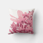 ピンクの熱帯植物の花束 クッション (裏面)