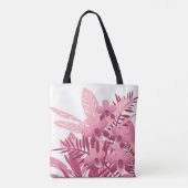 ピンクの熱帯植物の花束 トートバッグ (裏面)