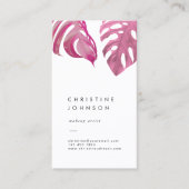 ピンクの熱帯葉国 名刺 (正面)