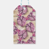 ピンクの熱帯葉 ギフトタグ (裏面)